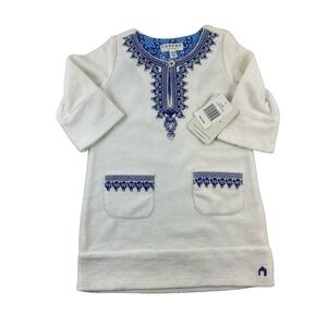 Cabana Life UPF 50+ White and Blue Terry Cloth 18-24 Months‎ Toddler Cover-Up